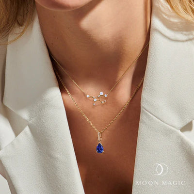 Virgo Zodiac & September Birthstone Necklaces