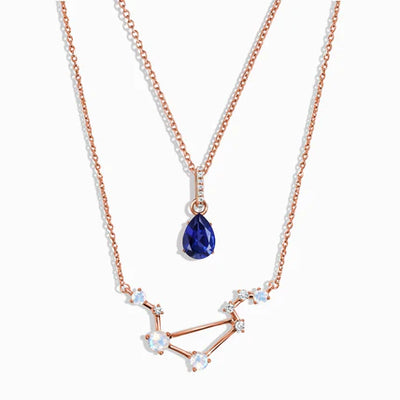 Libra Zodiac & September Birthstone Necklaces